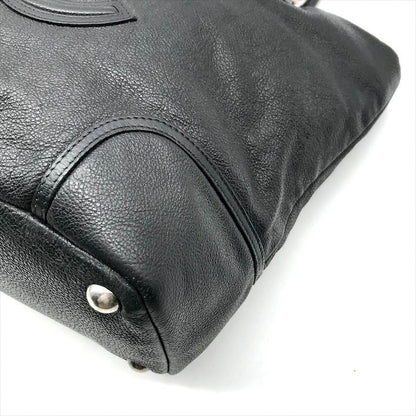 Chanel CC Logo Jumbo CC Soft Caviar Leather Hand Tote Black