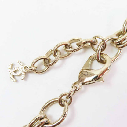 CHANEL A23C Large Rainbow Rhinestone Coco Mark Chain Necklace Multi Gold With