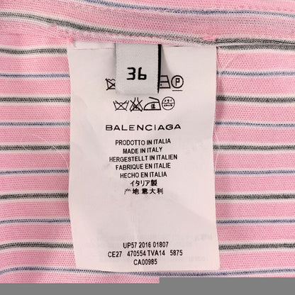 Balenciaga - Striped Over Silhouette Stretch Shirt - 36 - Pink - Mens