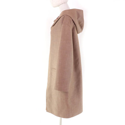 Hermes 2023 3e0105dc Cashmere Silk Blend Double Face Zip Up Hooded Coat Brown