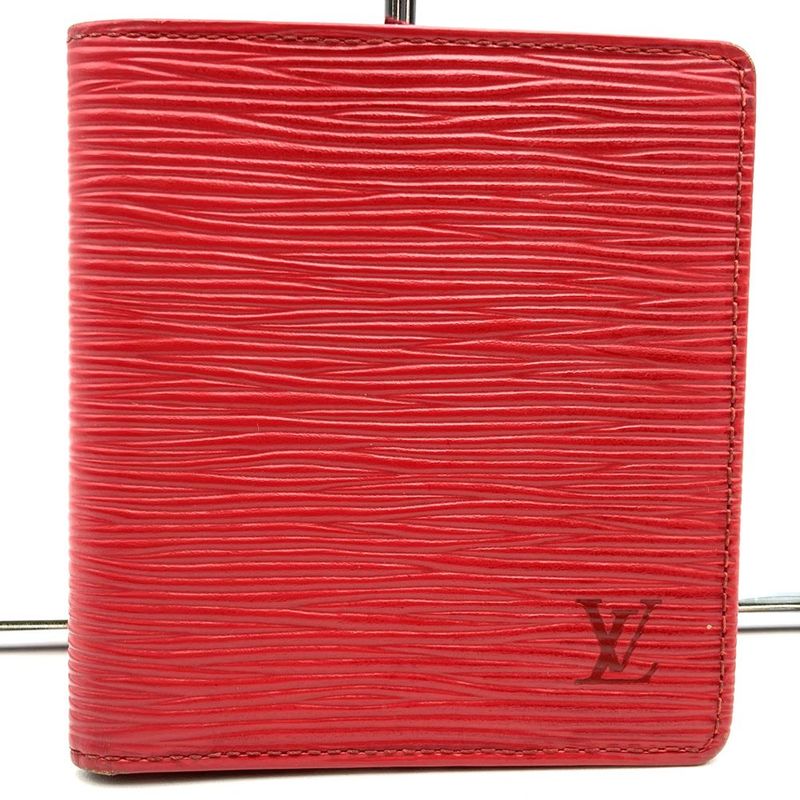 Louis Vuitton M63317 Portobier 6 Carte Cles Di Bifold Wallet Epi Red PVC Ladies