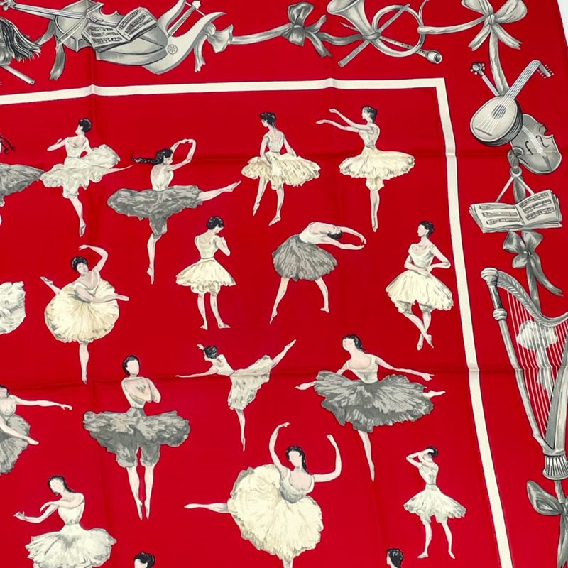Hermes Carre 90 Silk Scarf La Danse La Danse Ballerina Red