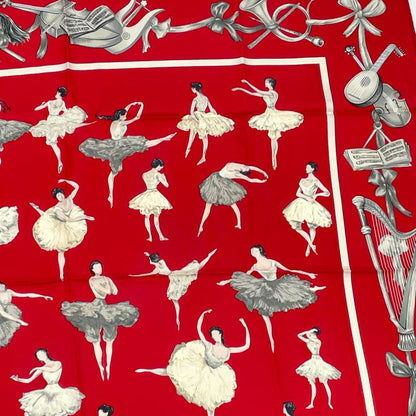Hermes Carre 90 Silk Scarf La Danse La Danse Ballerina Red