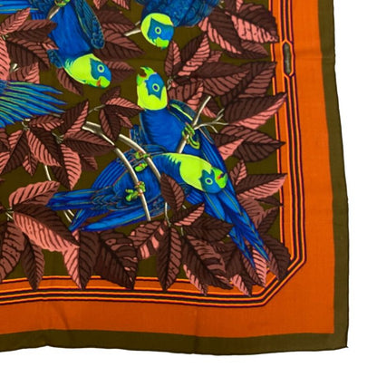 Hermes Carrégien 90 Les Perroquets Parrot Scarf Bag Brand Bag Handle Cover