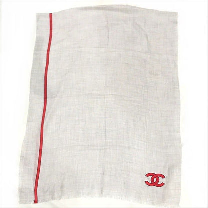 Chanel CC Logo Cashmere Blend Large Shawl Gray Scarf
