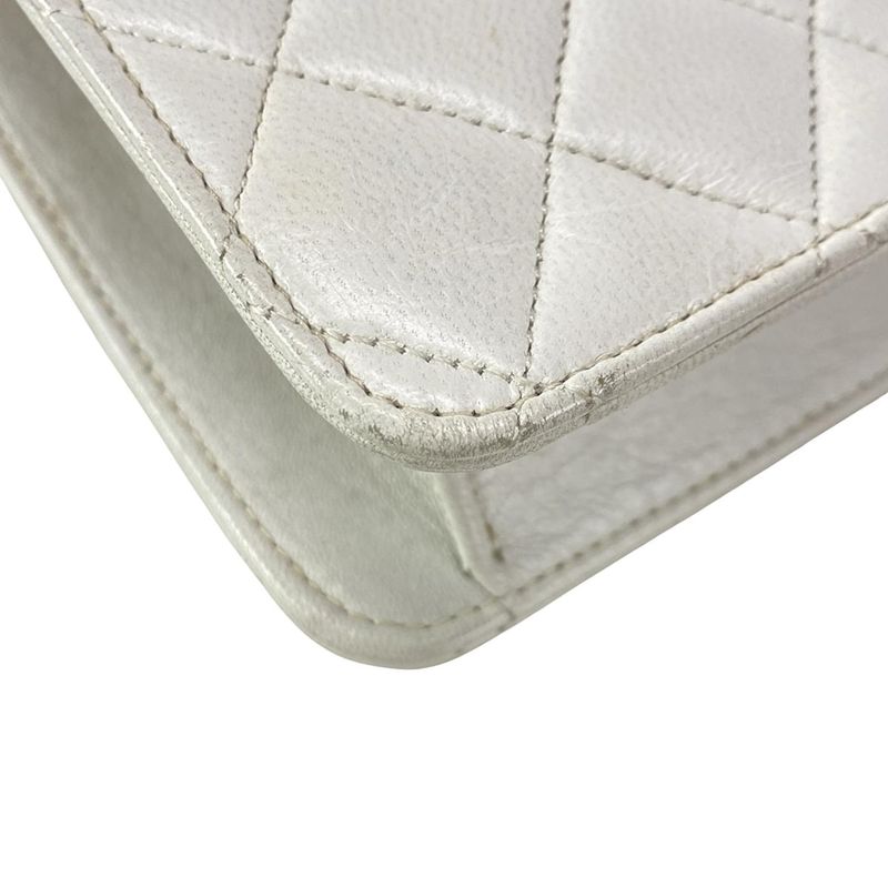 Chanel Shoulder Bag Matelasse /double Coco White 2way/gold Hardware /chain