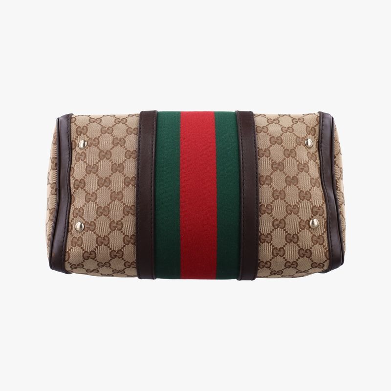 Guccisherry Line Beige And Green And Red Canvas And Leather 247205g010955325