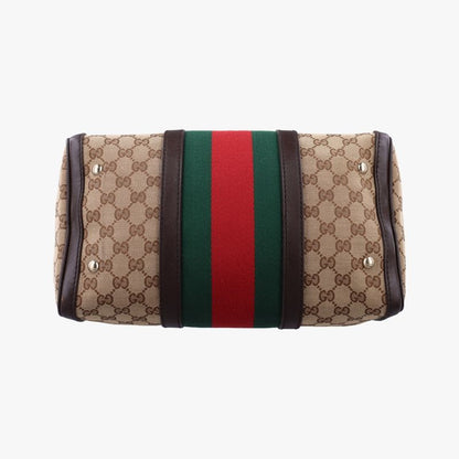 Guccisherry Line Beige And Green And Red Canvas And Leather 247205g010955325