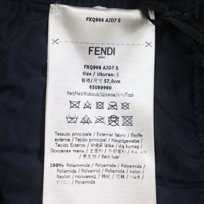  Fendi Fxq966 FF Logo Zucca Star Reversible Hat Bucket Hat Navy Storage With