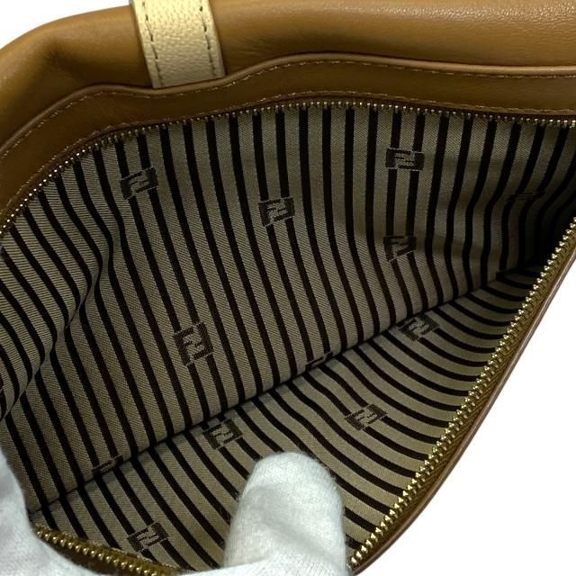 Fendi Chameleon 8m0284 Clutch Bag Clutch Pochette Leather Light Brown Beige