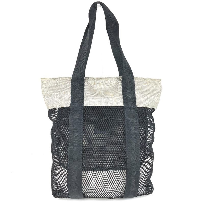 Chanel Shoulder Bag CC Coco Logo Mesh Nylon Black