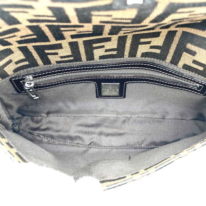 Fendi Zucca 26424 Handbag Shoulder Bag Canvas Brown Women