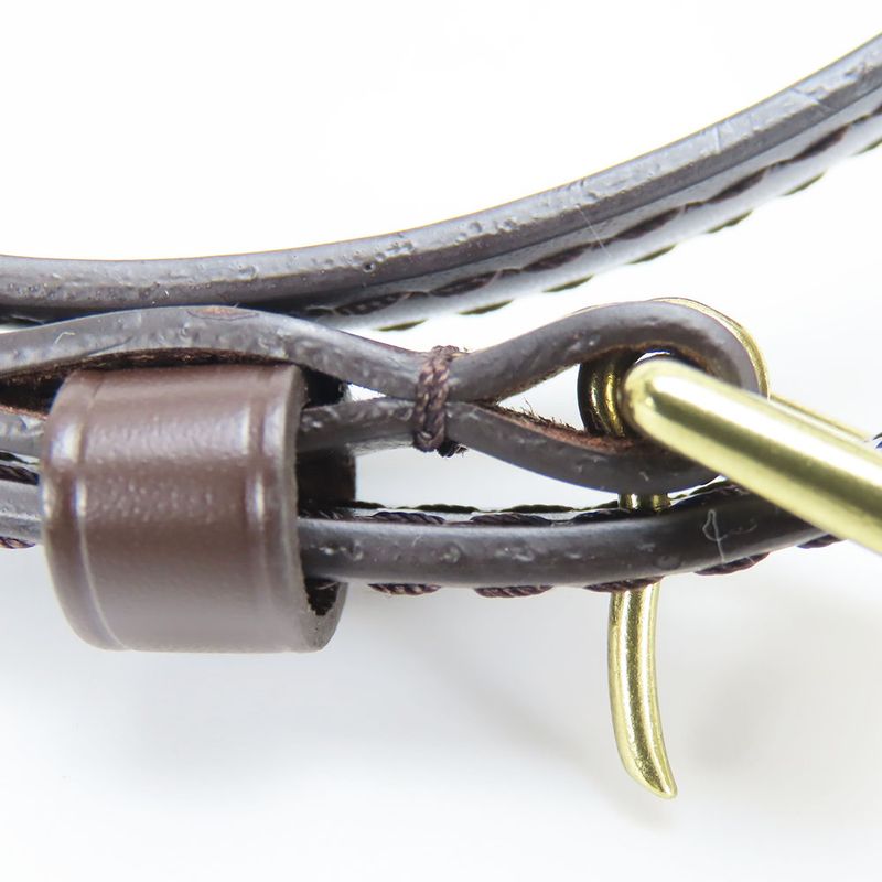 Louis Vuitton Shoulder Strap Leather Brown Gold Hardware For Damier Accessories