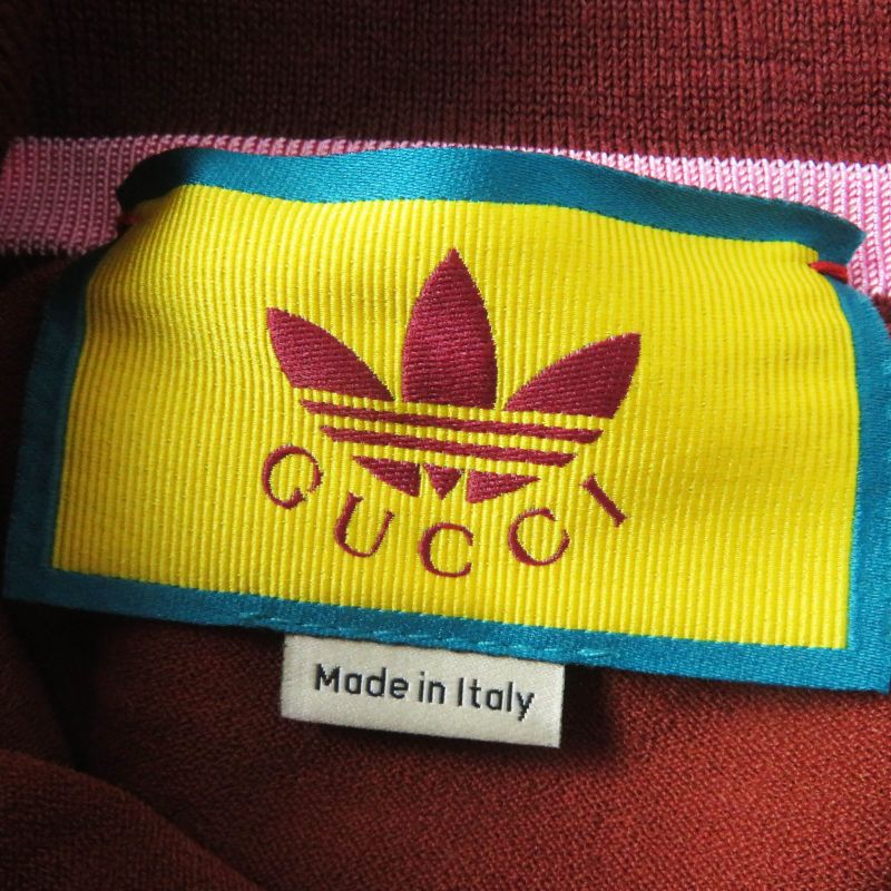 Gucci×adidas Gucci×adidas 693830 Trefoil Jacquard Jogger Pants Brown Pink XS