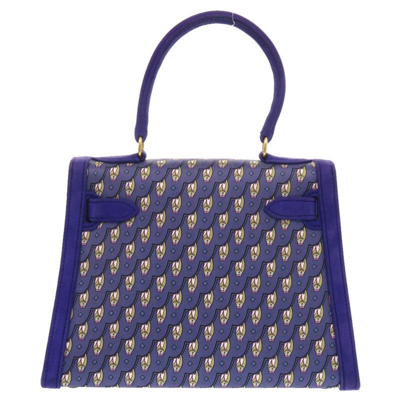 Hermes Kelly 20 Owl Outer Stitch Dobris Silk Blue Gold Hardware 00T Engraved