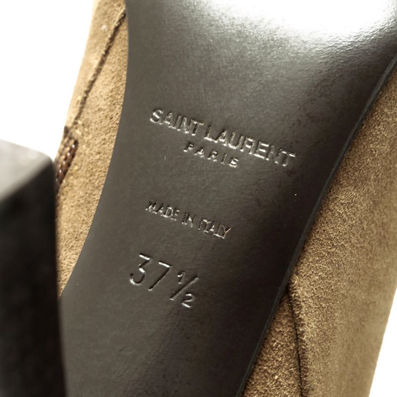 Saint Laurent Paris Boots Size 37.5 Fringe Boots Ankle Short Boots Shoes Made