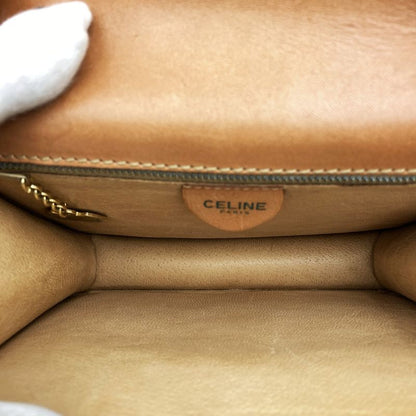 Celine F09 Double Flap Top Handle Handbag Macadam PVC Brown Women's Gift