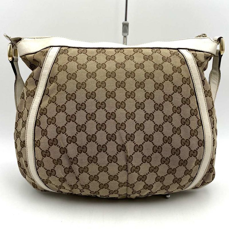 Gucci 204940 Abby Crossbody Shoulder Bag Beige/white GG Canvas/leather Ladies