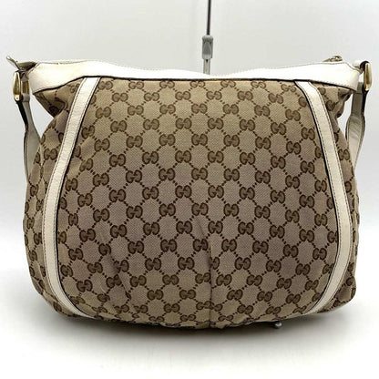 Gucci 204940 Abby Crossbody Shoulder Bag Beige/white GG Canvas/leather Ladies