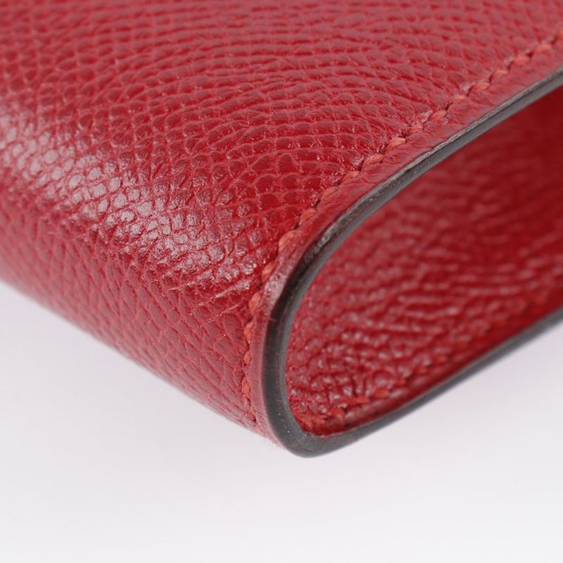 Hermes H Logo Vintage Vaux Epson Rouge Vif Red 0S Ladies Clutch Bag