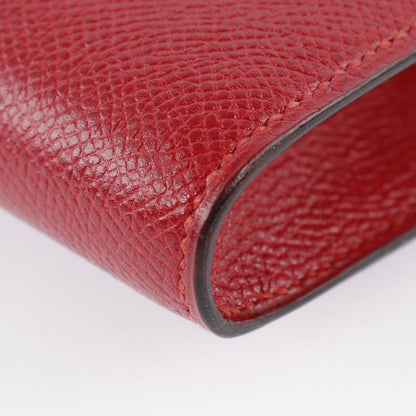 Hermes H Logo Vintage Vaux Epson Rouge Vif Red 0S Ladies Clutch Bag