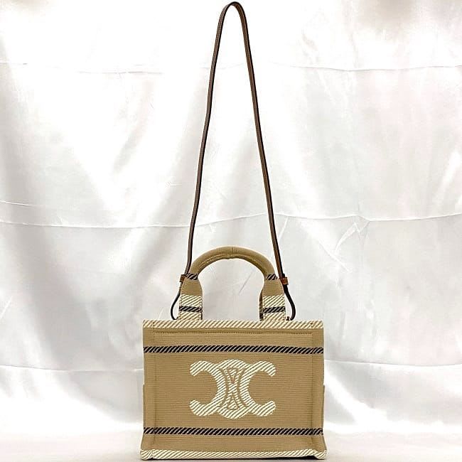 Celine 2-Way Bag Cabas Tice Small Beige