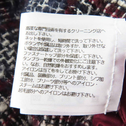 CHANEL 22AW P73601 Tweed Shorts With Rhinestone Coco Mark Navy Bordeaux White