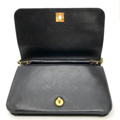 Chanel Matelasse Chain Shoulder Bag Lambskin Black Gold Hardware
