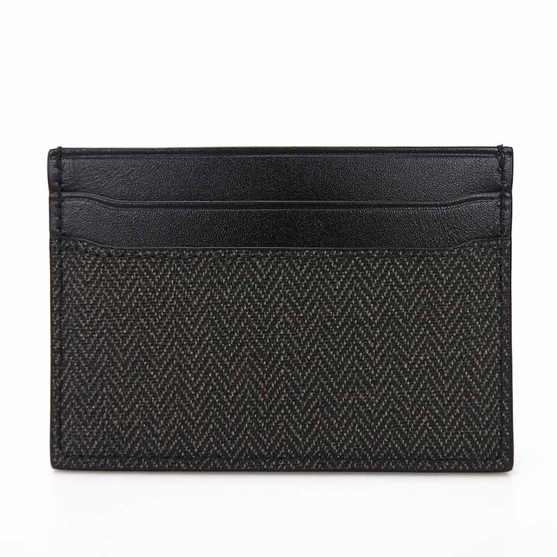 Bulgari Card Case 32584 Weekend PVC Leather Gray Black Men Bvlgari