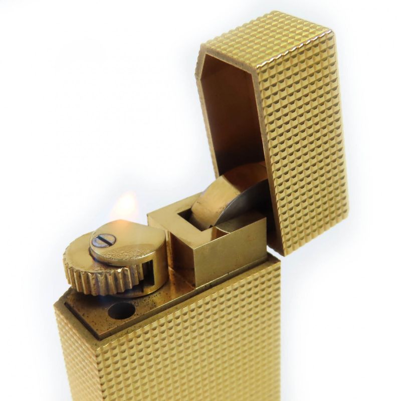 Cartier Pentagonal Roller Gas Cigarette Lighter Gold Men's Confirmed Ignition