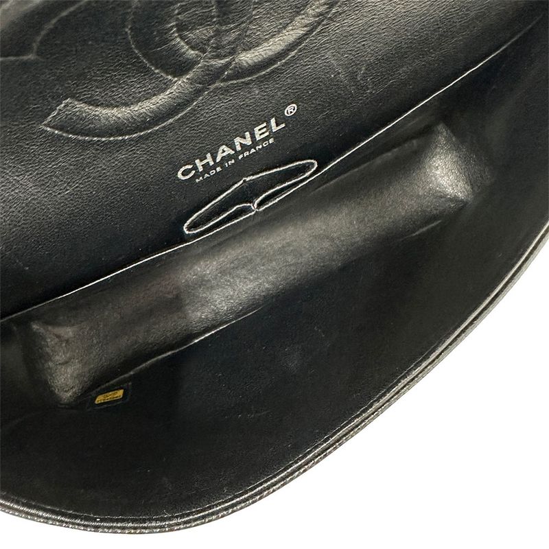 Chanel Bag Women's Brand Shoulder Bag Matelasse 25 Caviar Skin Black Silver