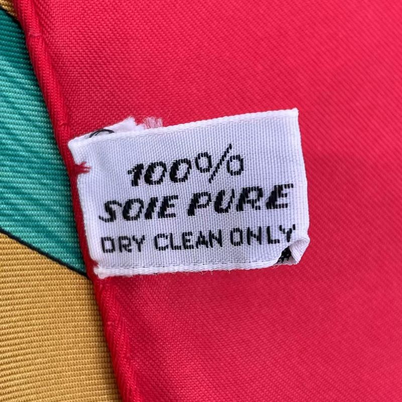 Celine Steck Printed Silk Scarf Red Navy