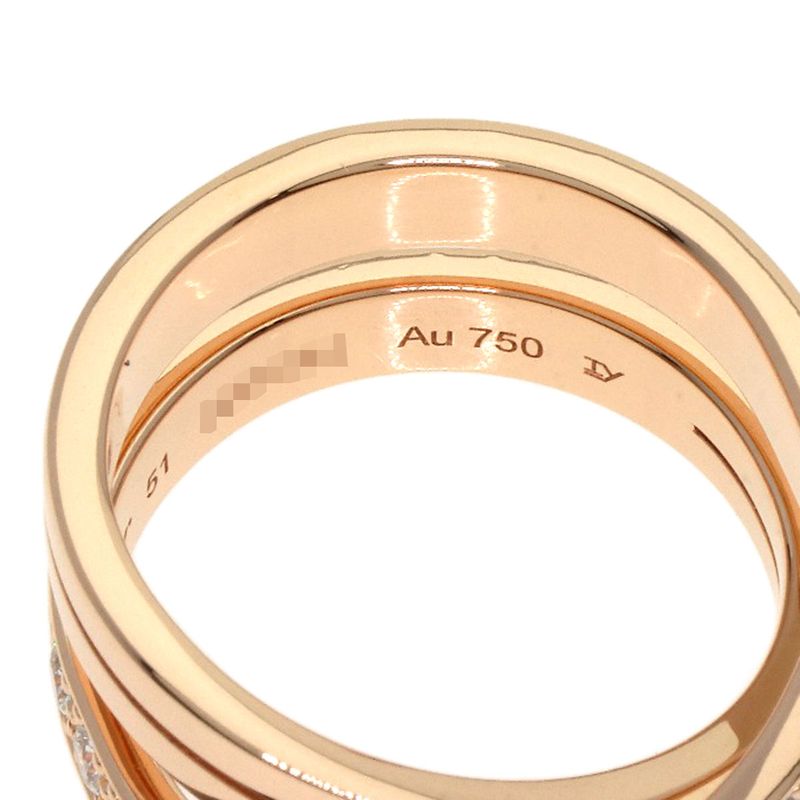 Cartier Etancel De Cartier Diamond #51 Ring 18K Pink Gold Ladies