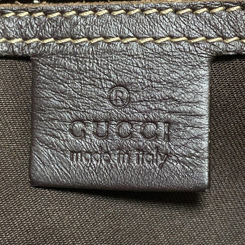 Gucci Shoulder Bag GG Plus GG Supreme 223666 Dark Brown And Beige Leather