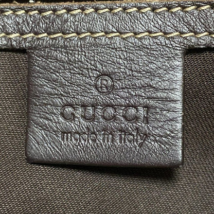 Gucci Shoulder Bag GG Plus GG Supreme 223666 Dark Brown And Beige Leather