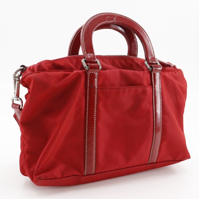 Prada 2WAY Shoulder Nylon Red Ladies Handbag