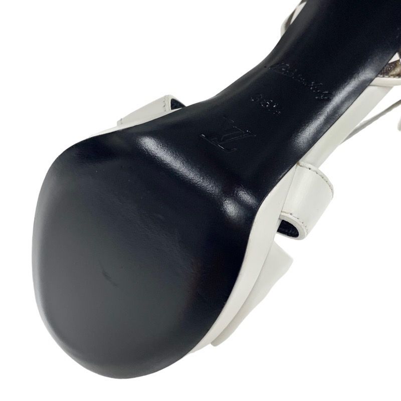 Louis Vuitton Match Make Line Monogram Sandals Shoes Leather White Brown Damier