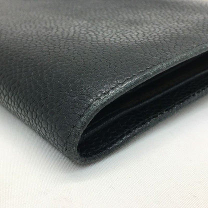 Chanel Women's Bifold Wallet Coco Marc Caviar Skin Black