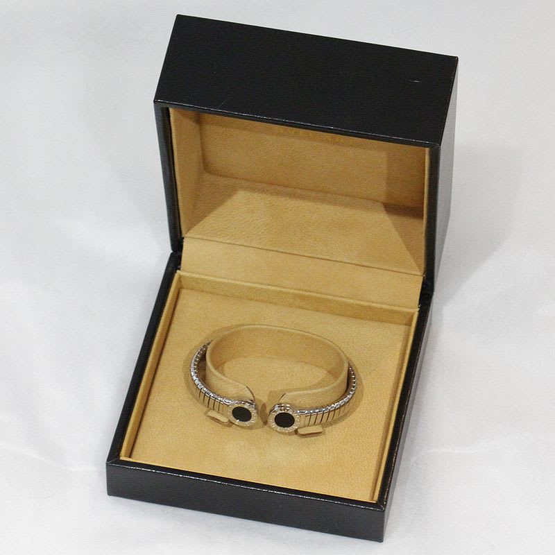 Bvlgari Tubogas Bangle Onyx 25.2 g SS Box E1645