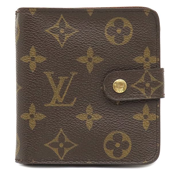 Louis Vuitton Bifold Wallet Compact Zip Monogram Canvas Monogram Gold Hardware
