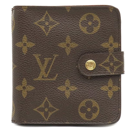 Louis Vuitton Bifold Wallet Compact Zip Monogram Canvas Monogram Gold Hardware
