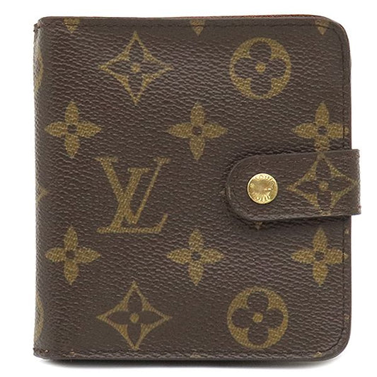 Louis Vuitton Bifold Wallet Compact Zip Monogram Canvas Monogram Gold Hardware
