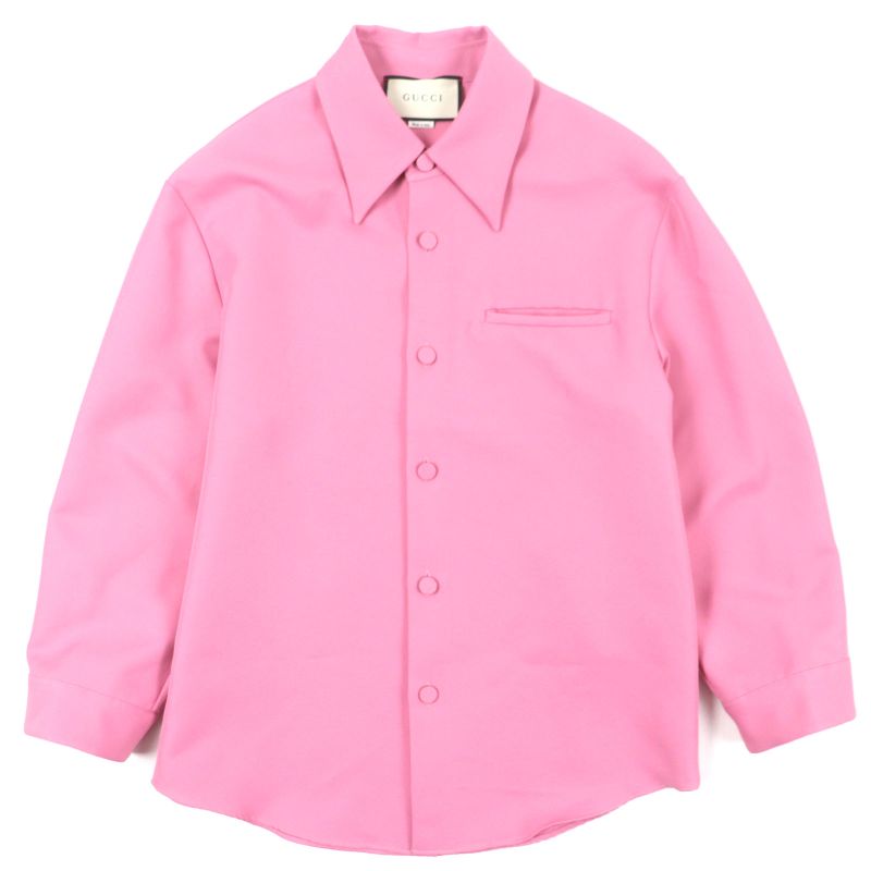  Gucci 498598 Long Sleeve Long Sleeve Shirt Pink 46 Genuine