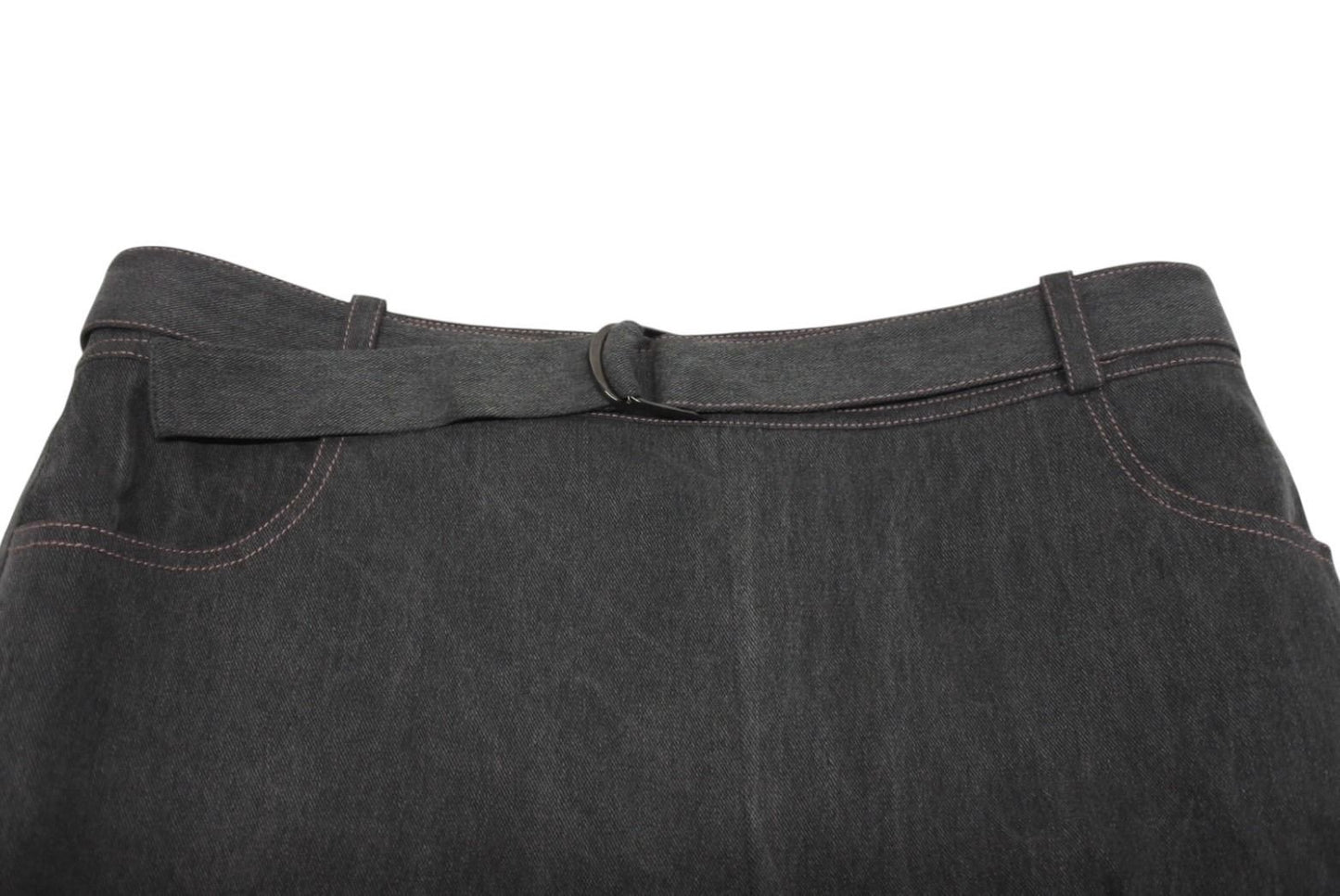 Dior Denim Skirt Belted Design Stitch Galliano 38 — view 7
