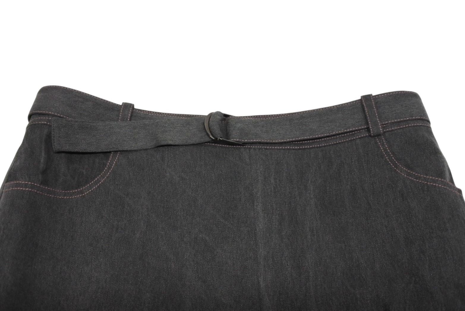 Dior Denim Skirt Belted Design Stitch Galliano 38 — view 7
