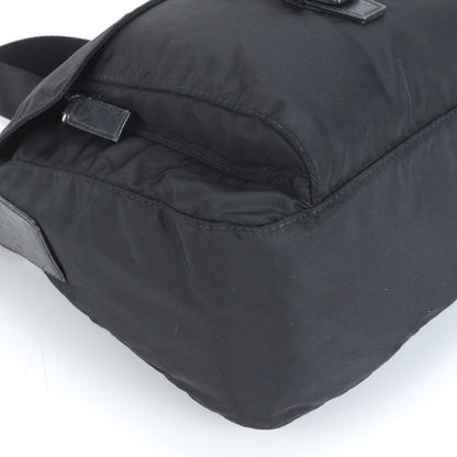 Prada Tessuto Nylon Triangle Logo Leather Shoulder Bag Crossbody Messenger