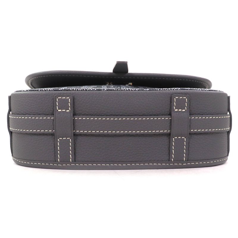 Goyard Ap111696 Belvedere PM Logo Hardware Allover Flap Shoulder Bag Grayish