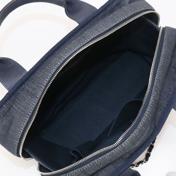 Chanel Beau Ring Bag 2WAY Deauville Boston Bag Denim 20986860 Womens