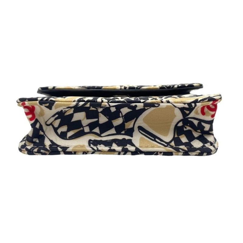 Chanel Mini Chain Shoulder Year End Gift Checkered Flag Black Beige Shoulder