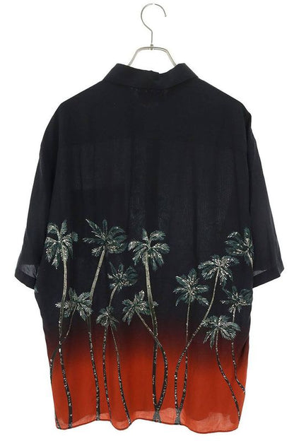 Celine 22SS 2c724106q Sequin Embellished Palm Tree Short Sleeve Shirt Men's 37
